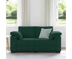 Dvivietė sofa, tamsiai žalia, 160x77x82 cm, aksomas