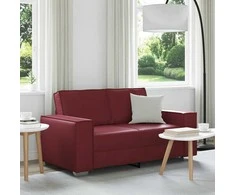 Dvivietė sofa Vyno raudona 160 cm Dirbtinė oda
