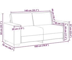 Dvivietė sofa, vyno raudonumo, 180x78x84 cm, audinys