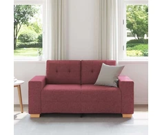 Dvivietė sofa, vyno raudonumo, 160x77x82 cm, audinys