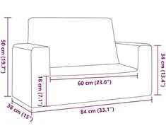 Dvivietė vaikiška sofa, mėlynos spalvos, minkštas pliušas