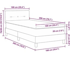 Kiemas lova su pagalve Tamsiai rudas 100 x 200 cm audinys