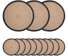 Džiuto paveikslai 12 pcs Natūrali ir juoda Ø 30 cm