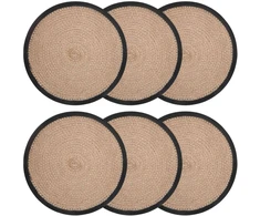 Džiuto paveikslai 6 pcs Natūrali ir juoda Ø 30 cm