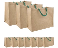 Džiuto piniginės 10 pcs Natūrali ir žalia 42 x 33 x 19 cm