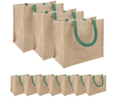 Džiuto piniginės 10 pcs Natūrali ir žalia 26 x 22 x 14 cm