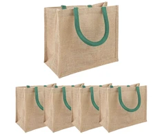 Džiuto piniginės 5 pcs Natūrali ir žalia 26 x 22 x 14 cm