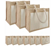 Džiuto rankinės su kišene 10 pcs 26 x 22 x 14 cm