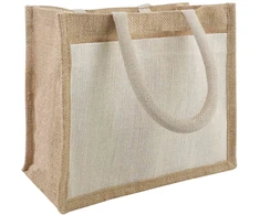 Džiuto rankinės su kišene 5 pcs 26 x 22 x 14 cm