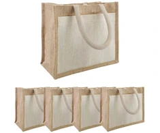 Džiuto rankinės su kišene 5 pcs 26 x 22 x 14 cm