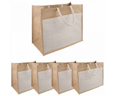 Džiuto rankinės su kišene 5 pcs 42 x 33 x 19 cm