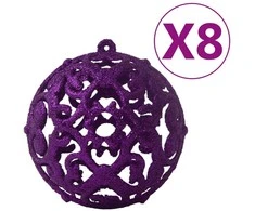 Eglutės žaisliukų rinkinys, 100vnt., violetinės spalvos