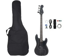 Elektrinė bosinė gitara pradedantiesiems, juoda, 4/4 46"