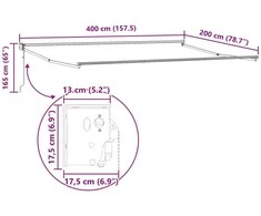 Elektrinė ištraukiama markizės sistema Baltas 4 x 2 m Aliuminis