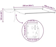 Elektrinė ištraukiama pavėsinė Mėlyna ir balta 2,5 x 2 m