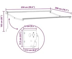 Elektrinė ištraukiama pavėsinė Ruda 2,5 x 2 m