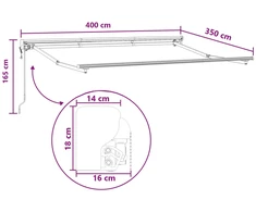 Elektrinė ištraukiama pavėsinė Taupe 4 × 3,5 m
