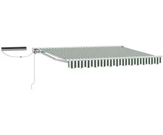 Elektrinė ištraukiama pavėsinė Žalia ir balta 3,5 x 2 m