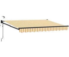 Elektrinė ištraukiama pavėsinė Oranžinė ir balta 3,5 x 2,5 m