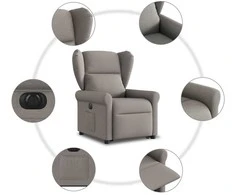 Fotelis Elektrinis atsistojantis atlošiamas krėslas, taupe, audinys