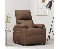 Elektrinis masažinis krėslas, rudos spalvos, audinys