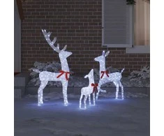 Elnių Šeima 3 vnt. 300 LED Šalta balta 68 x 26 x 127 cm Audinys