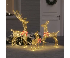 Elnių šeima 3 vnt. 300 LED Šilta balta 67 x 26 x 127 cm PET