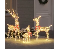 Elnių šeima 3 vnt. 300 LED Šilta balta 67 x 26 x 127 cm PET