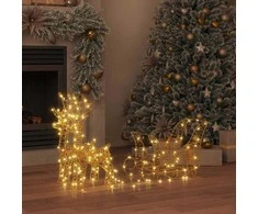 Elnių tempimo roges su 160 LED Šilta balta 30 x 12 x 55 cm PET