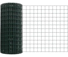 Eurų tvora su betono baze 25 x 0,6 m PVC dengtas plienas Žalia