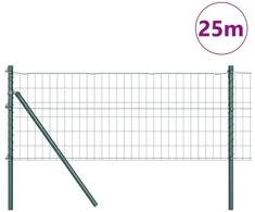 Tvora su stulpais Žalia 0,4 x 25 m Plienas ir PVC