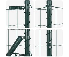 Tvora su stulpais Žalia 1,5 x 10 m Plienas ir PVC