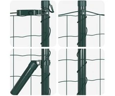 Tvora su stulpais Žalia 0,4 x 10 m Plienas ir PVC
