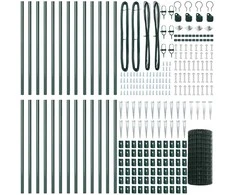 Tvora su stulpais Žalia 0,4 x 50 m Plienas ir PVC