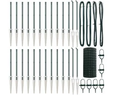 Tvora su stulpais Žalia 0,4 x 50 m Plienas ir PVC