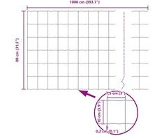 Euro tvora 0,8 x 10 m PVC padengta geležis Pilka
