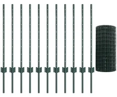 Euro tvoros su stulpu 25 x 0,8 m PVC dengtas plienas Žalia