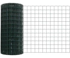 Euro tvoros su stulpu 25 x 0,6 m PVC dengtas plienas Žalia