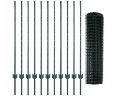 Euro tvoros su stulpu 25 x 1,2 m PVC dengtas plienas Žalia