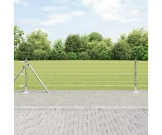Lauko Euro tvoros su betono pagrindu 25 x 0,6 m Sidabrinė