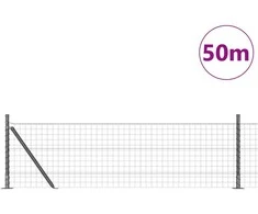 Tvora su stulpais Pilka 0,4 x 50 m Plienas ir PVC