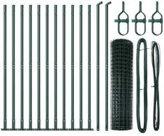 Tvora su stulpais Žalia 0,8 x 25 m Plienas ir PVC