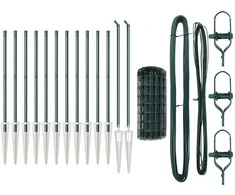 Tvora su stulpais Žalia 0,4 x 25 m Plienas ir PVC