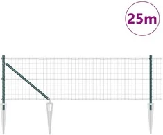 Euro tvora su smeigėmis 25 x 0,4 m PVC dengtas plienas Žalia