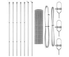 Tvora su stulpais Sidabro 1 x 25 m Plienas ir PVC
