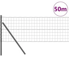 Tvora su stulpais Pilka 0,6 x 50 m Plienas ir PVC
