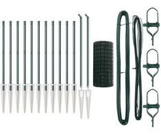 Tvora su stulpais Žalia 0,8 x 25 m Plienas ir PVC