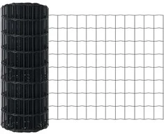 Euro tvoros su stulpu 50 x 0,6 m PVC dengtas plienas Pilka