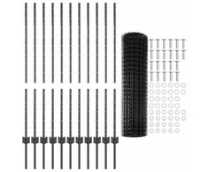 Euro tvoros su stulpu 25 x 1,2 m PVC dengtas plienas Pilka