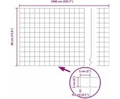 Euro tvoros su stulpu 10 x 0,4 m PVC dengtas plienas Žalia
